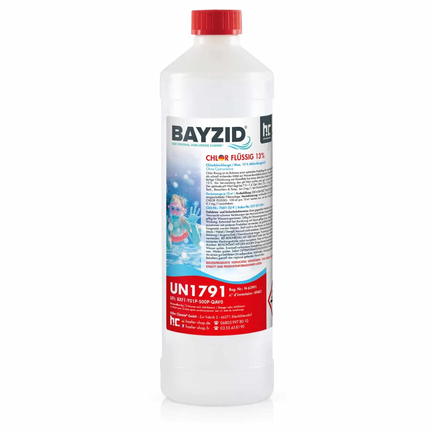 Bayzid Chlor 13% Flüssig für Pools 1kg