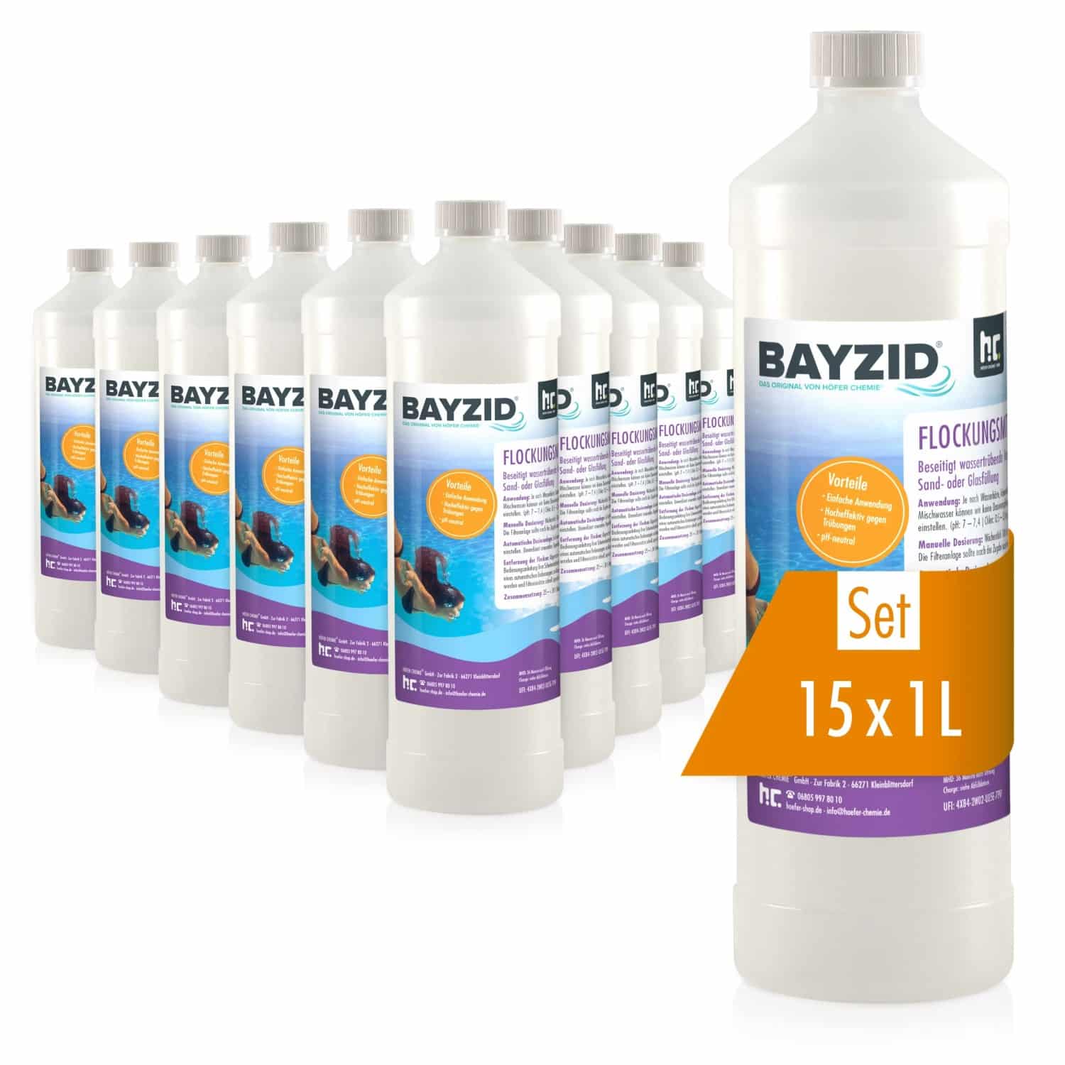 Bayzid Flockungsmittel Flüssig für Pools 15 x 1l