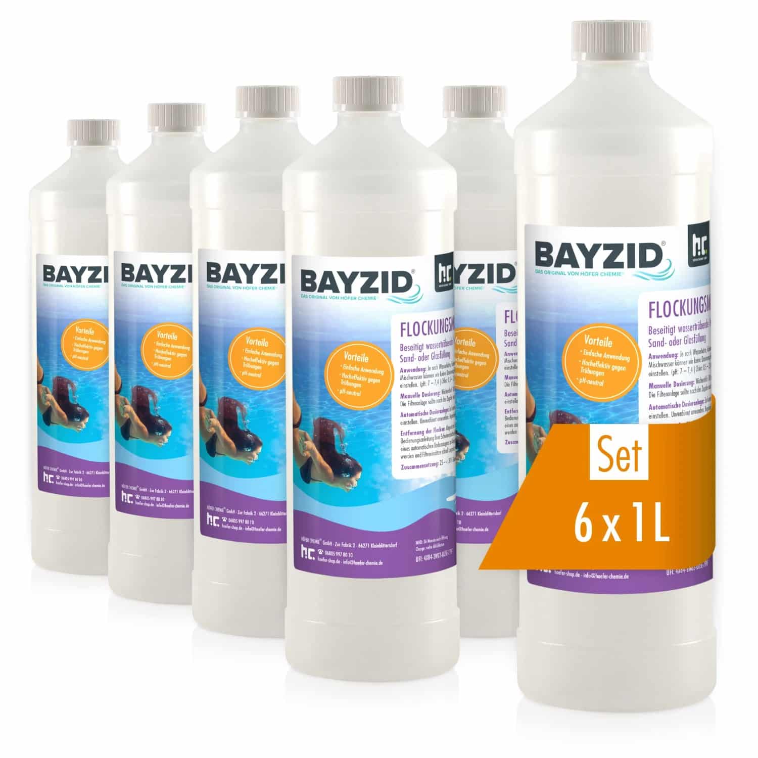 Bayzid Flockungsmittel Flüssig für Pools 6 x 1l