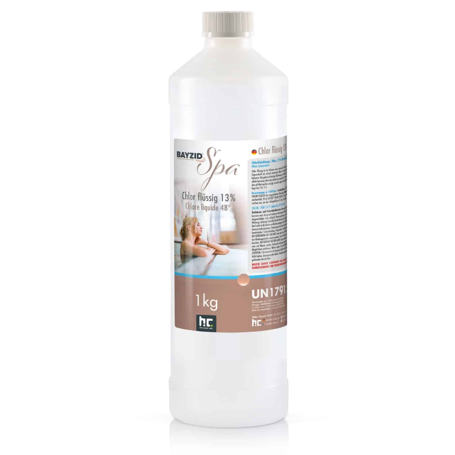 Bayzid Spa Chlor Flüssig für Whirlpools & Planschbecken 2 x 1kg