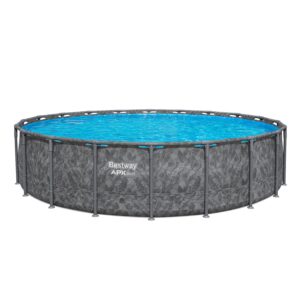 Bestway APX365 Winterfester Solo Pool ohne Zubehör Ø 610 x 132 cm Marmor-Optik Dunkel Rund