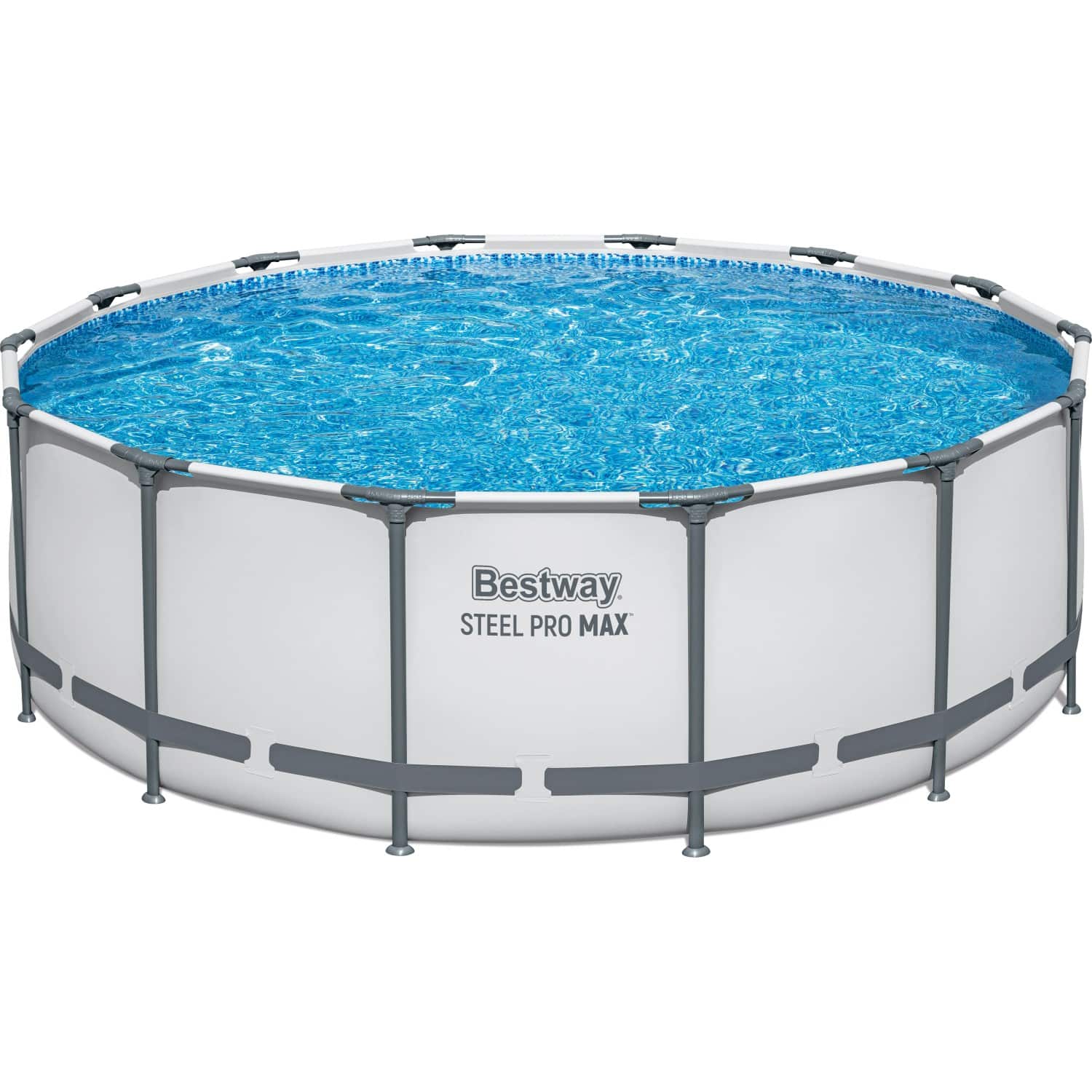 Bestway Stahlrahmen-Pool Set Steel Pro Max Frame GS Ø 427 x 122cm Rund Lichtgrau