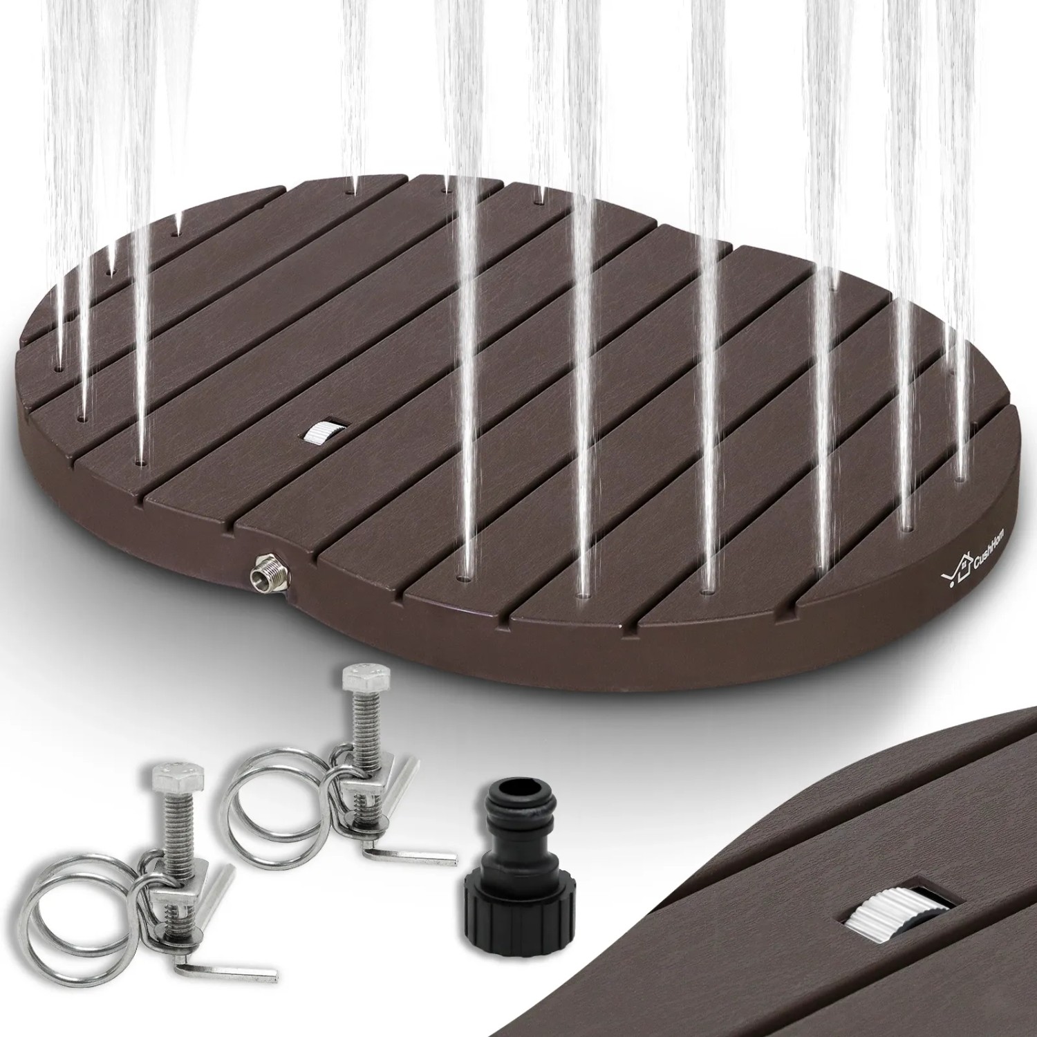 CCLIFE Gartendusche Bodendusche Outdoor Fontänenhöhe 4m Braun