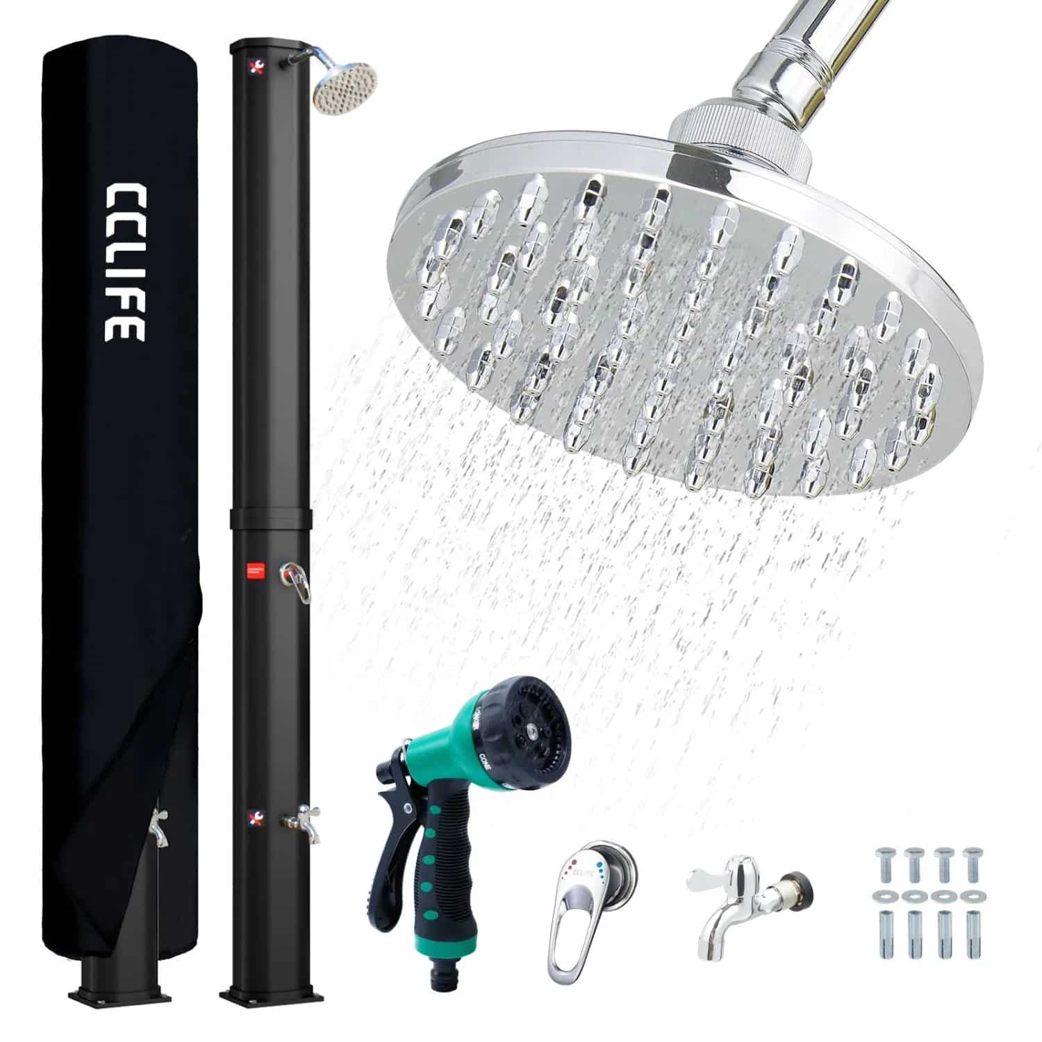 CCLIFE Solardusche Gartendusche 40L mit Handbrause