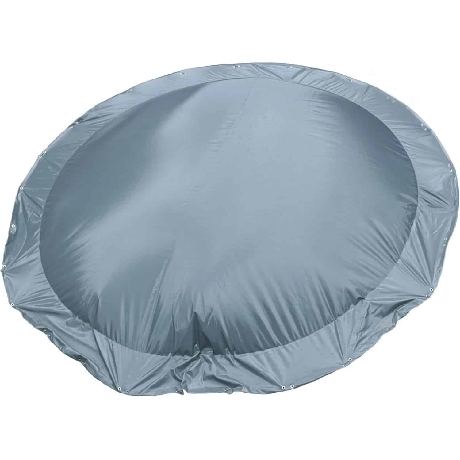 CF Luftkissen Poolabdeckung Aeroshield Aufblasbare Abdeckplane Rund Ø 500 cm 580 g/m² Grau mit Ösen und Spannseil