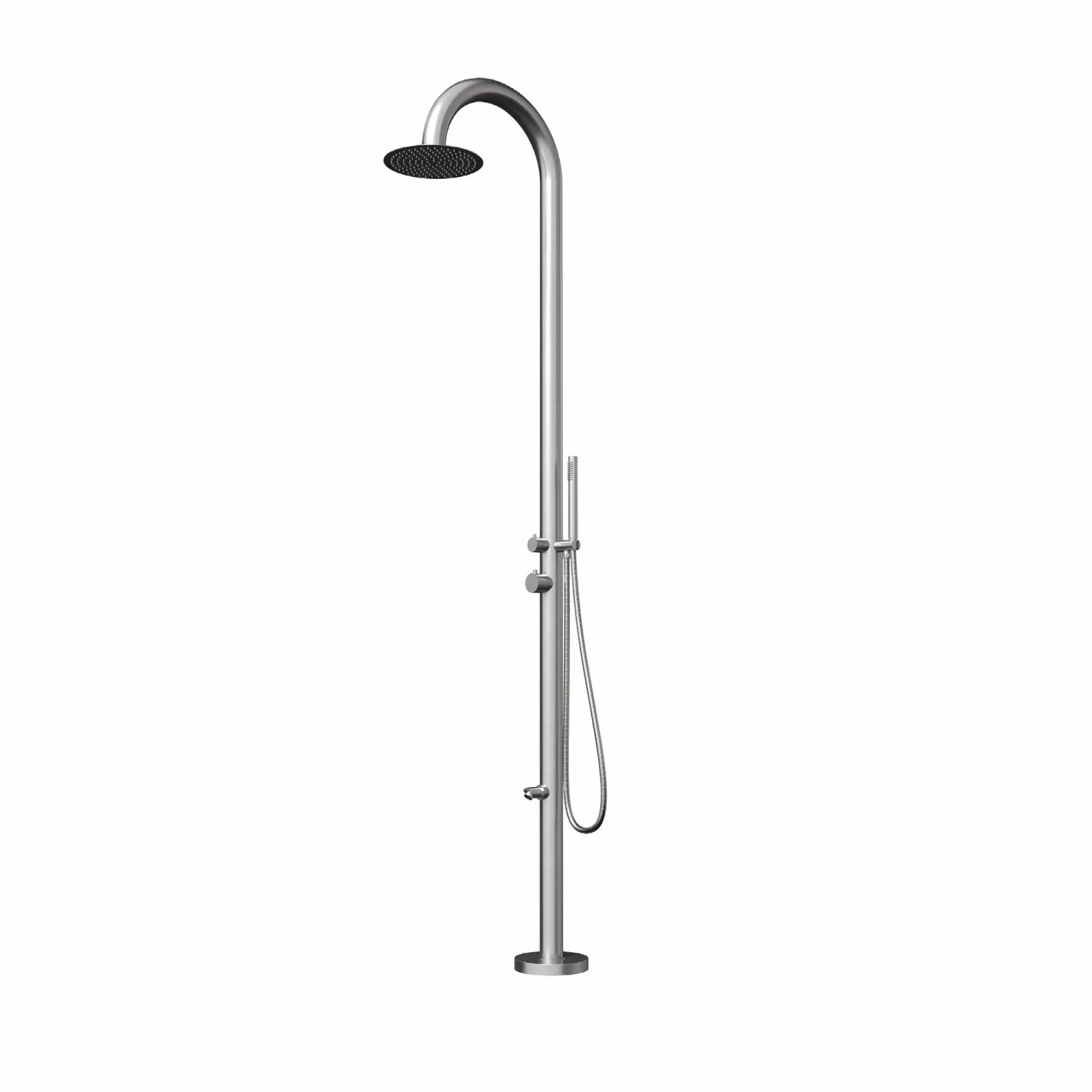 Eclipse Designer Gartendusche Außendusche Duschsäule Dusche aus Gebürstetem 316 Edelstahl Modell NOE mit Warm- & Kaltwasseranschluß für den Garten