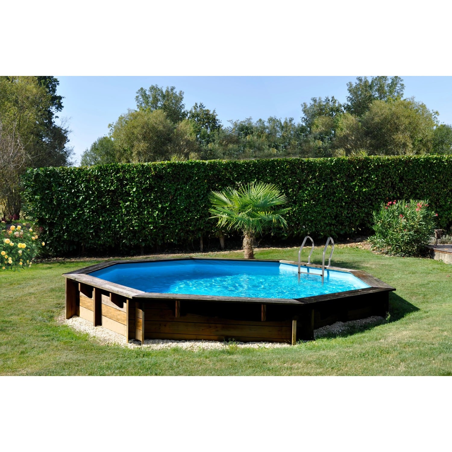 Gre Echtholzpool Vasto Achteckig Ø 428 x 136 cm