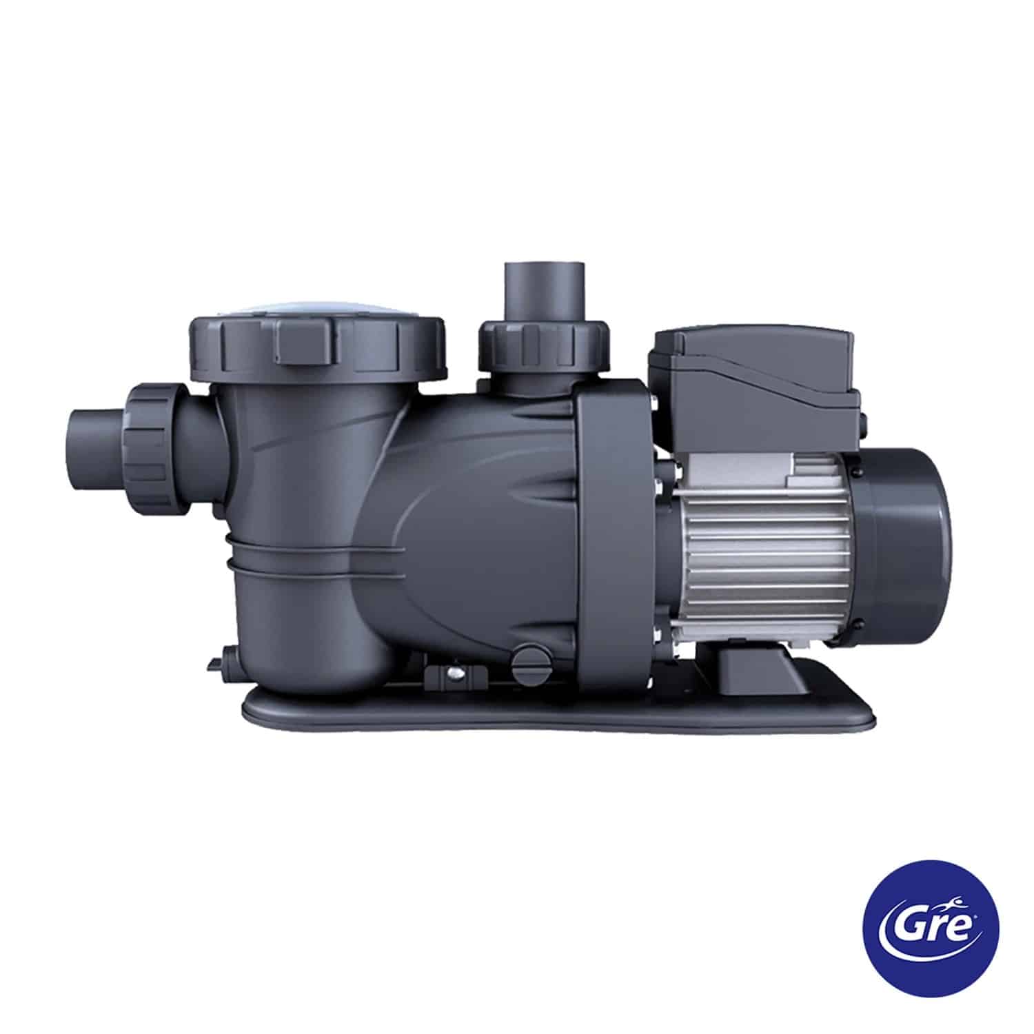 Gre Pool-Filterpumpe Selbstansaugende 2 PS bis zu 27 m³/h Schwarz