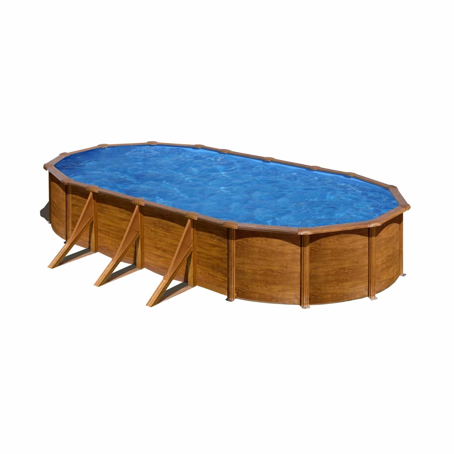 Gre Pool Pacific Oval mit Holzoptik 730 cm x 375 cm x 120 cm Holzfarben