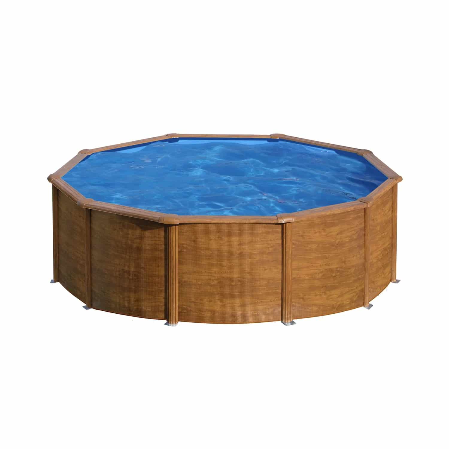 Gre Pool Pacific Rund mit Holzoptik Ø 240 cm x 120 cm Holzfarben
