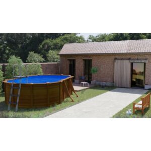 Gre Pool Sicilia Oval mit Holzoptik 500 cm x 300 cm x 120 cm Holzfarben