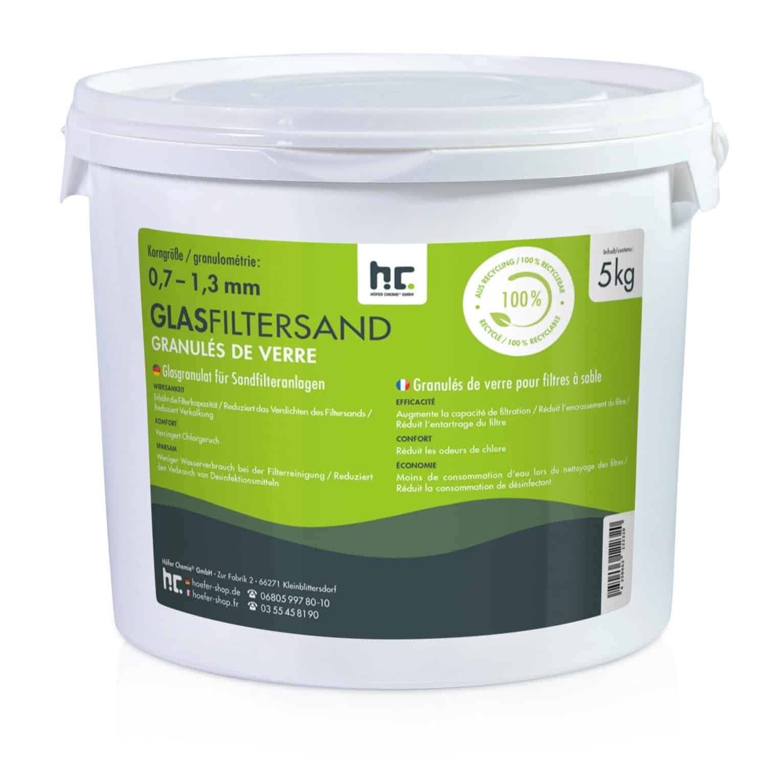 Höfer Chemie Spezial Glasgranulat für Sandfilteranlagen 0