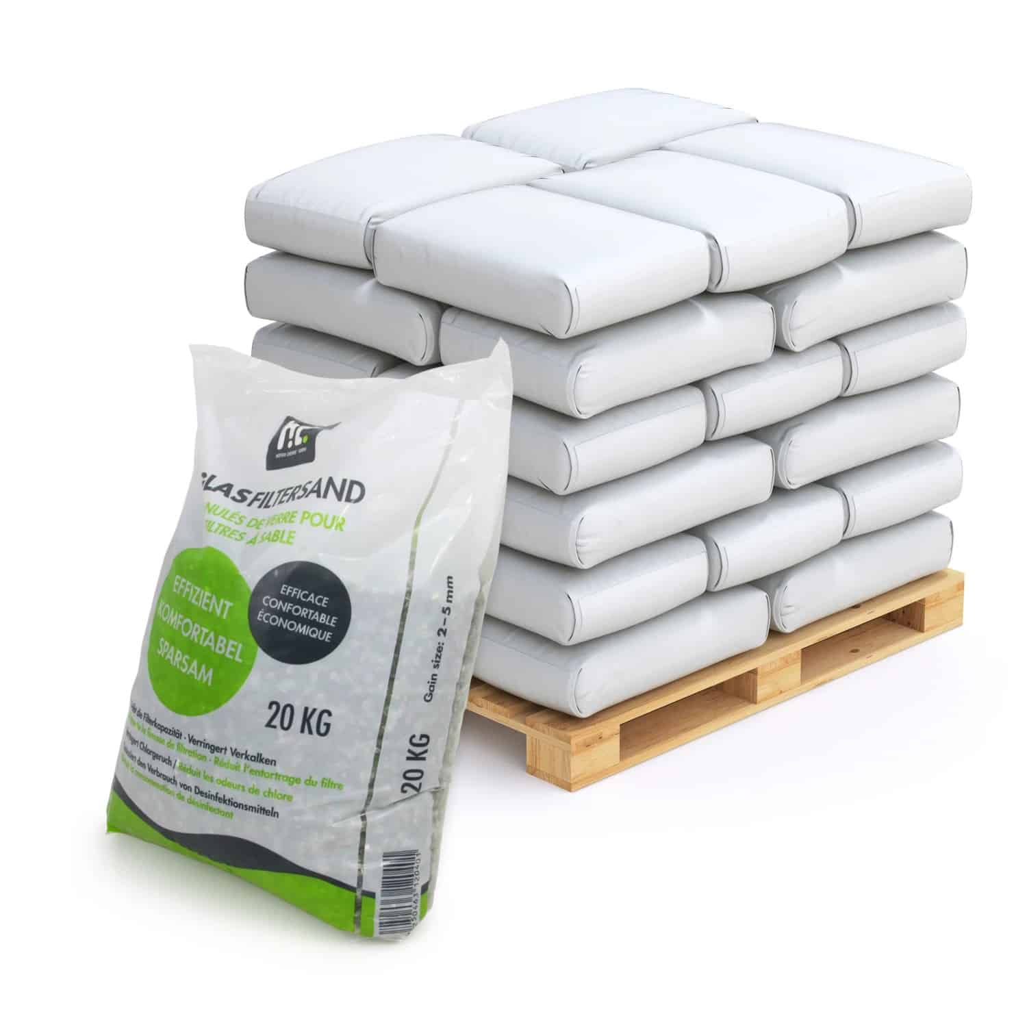 Höfer Chemie Spezial Glasgranulat für Sandfilteranlagen 2-5mm Körnung 20 x 20kg