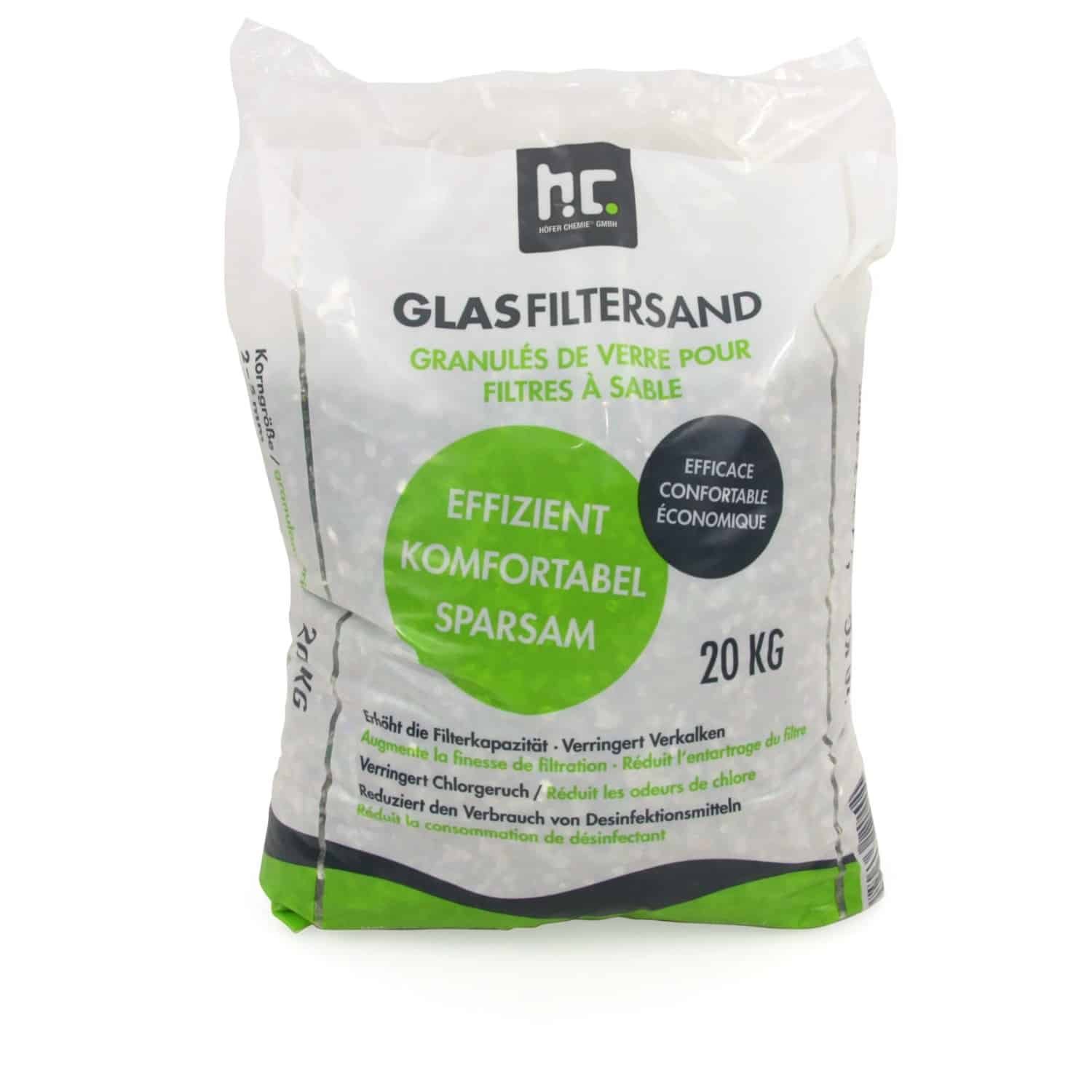 Höfer Chemie Spezial Glasgranulat für Sandfilteranlagen 2-5mm Körnung 20kg