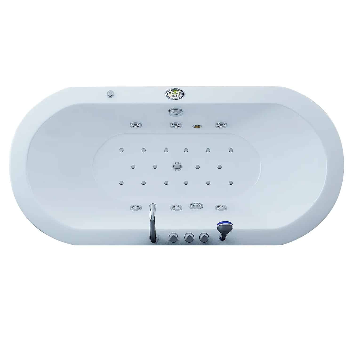 Jet-Line Whirlpool Villa Sofia Oval in Weiß mit Heizung und Unterwasserbeleuchtung