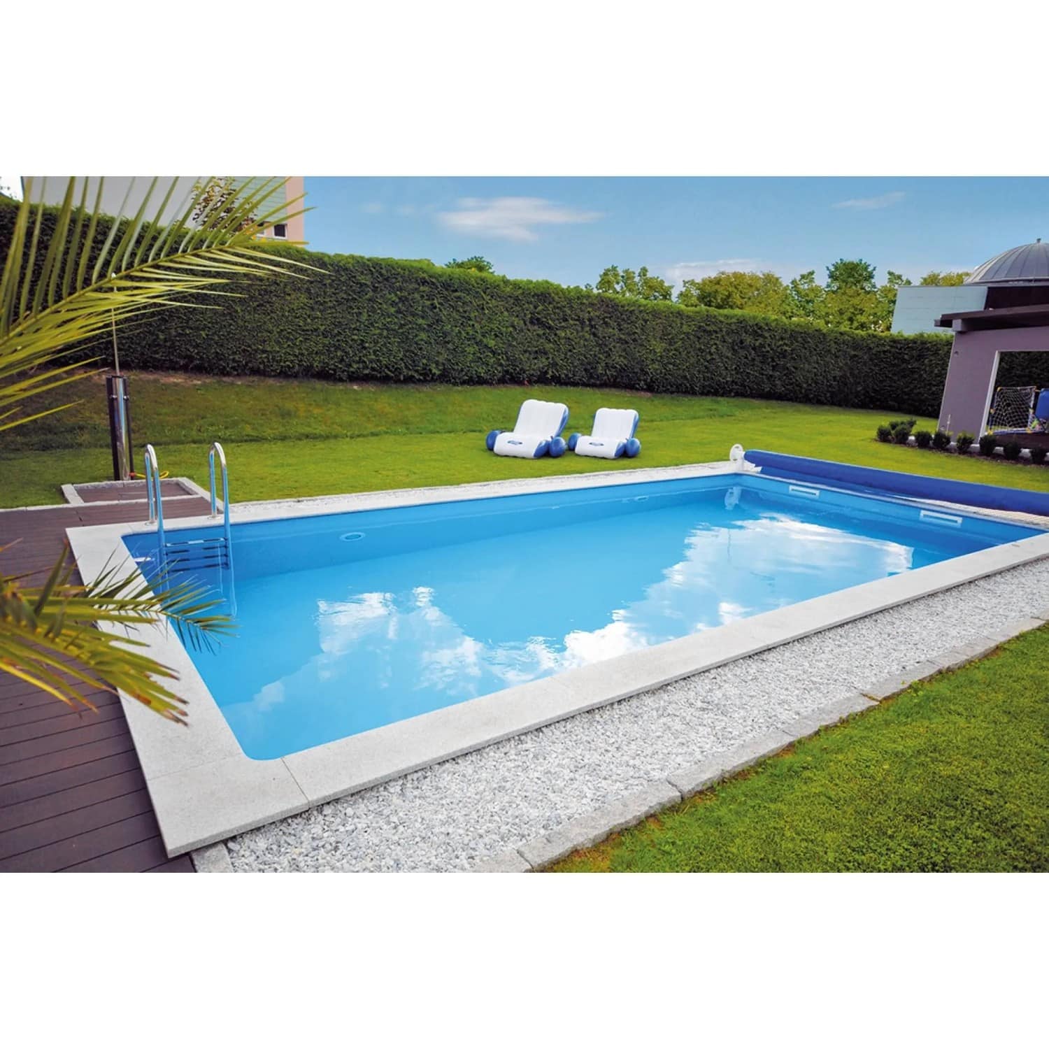 KWAD Styropor Pool Set All Inklusiv mit Edelstahlleiter 7 x 3