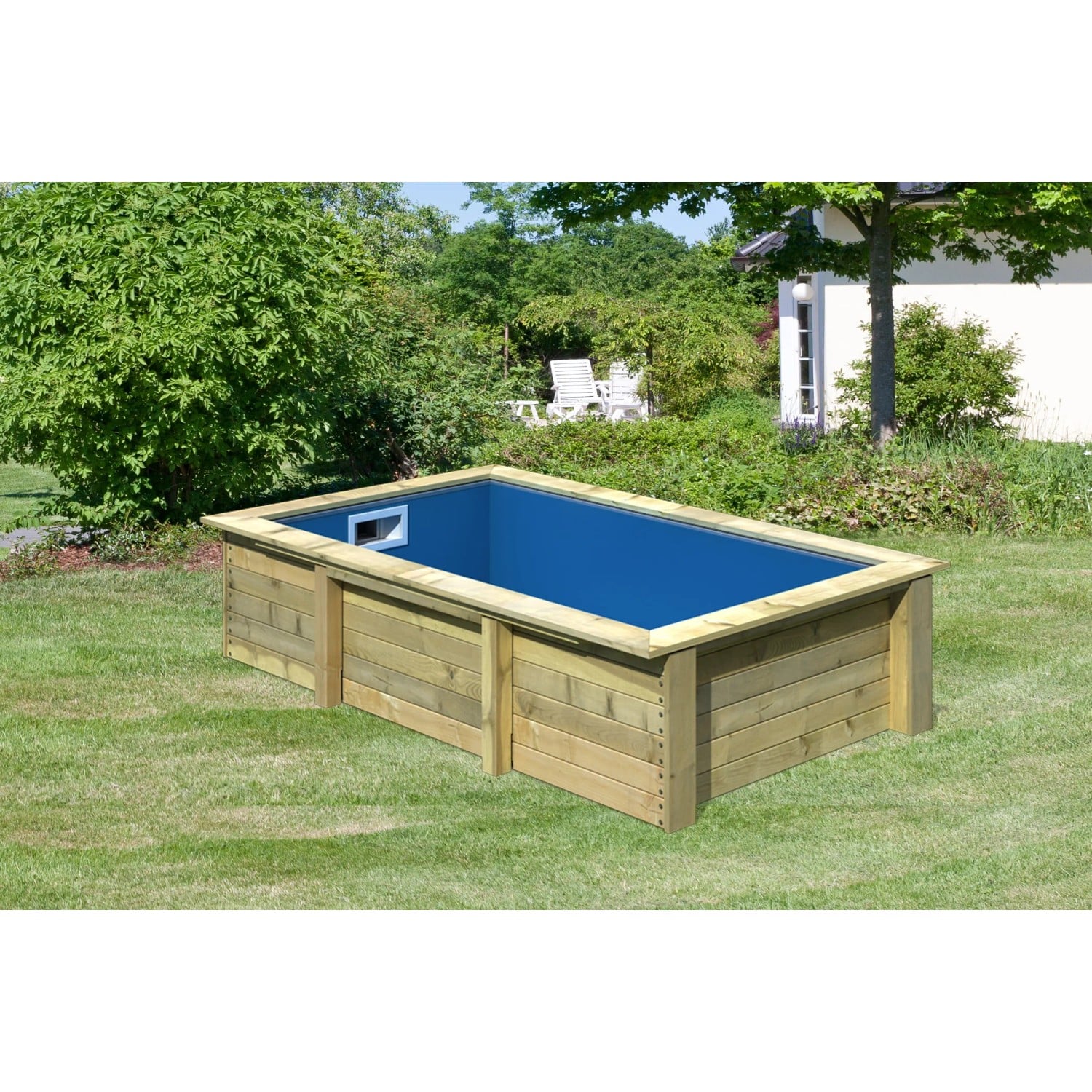 Karibu Massivholzpool Pool Triton Kesseldruckimprägniert 69 x 271 x 148 cm