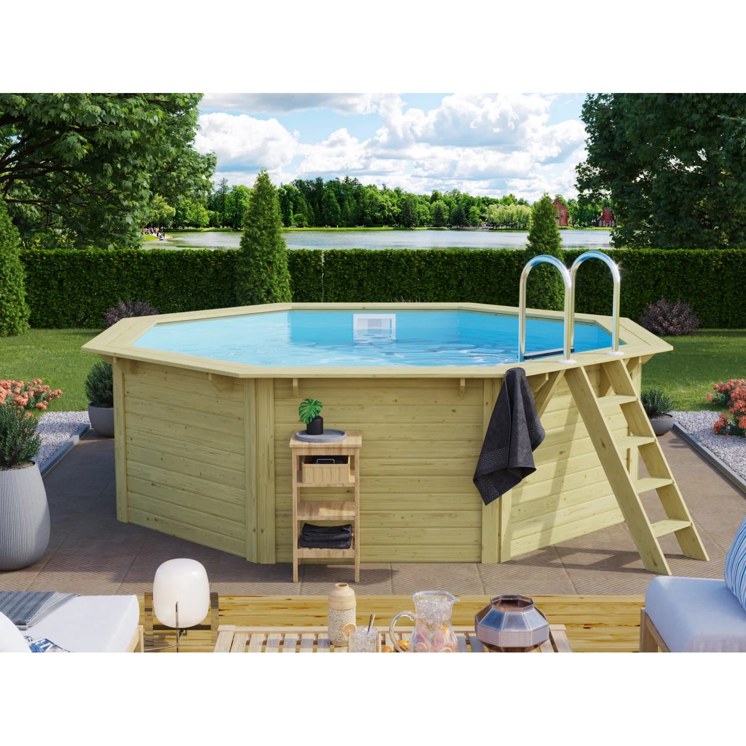 Karibu Pool Modell 1 Set inkl. Filteranlage Skimmer