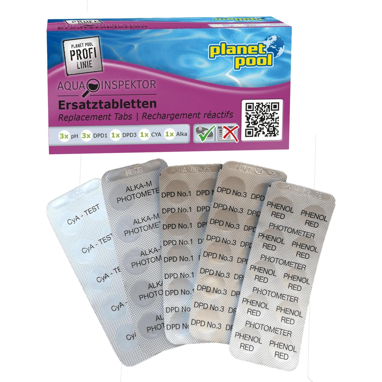 Nachfülltabletten für Poolwasser-Tester Aqua Inspektor 9 Blister