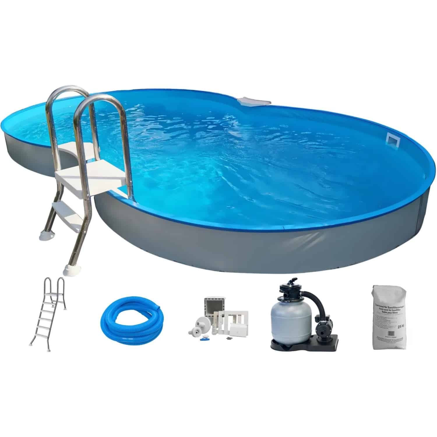 Summer Fun Stahlwand-Pool CALYPSO Halbhoch-Einbaubecken Achtf. 525 x 320 x 150cm