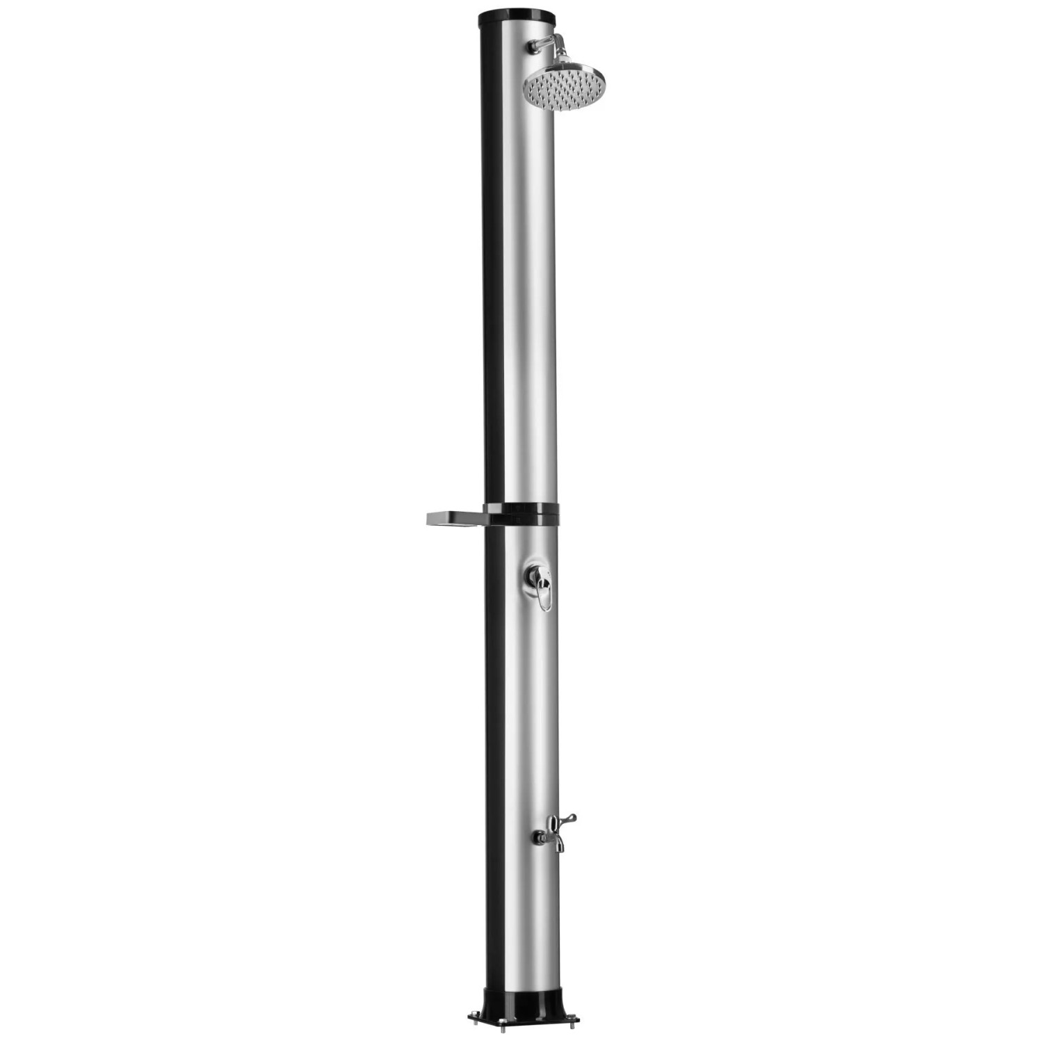 Tectake Solardusche Orinoco 40 Liter Mit Seifenablage Erwärmtes Wasser Bis 60° C Ohne Stromanschluss Mit Hülle Ablage 47 x 19 50 x 222 cm Schwarz Si