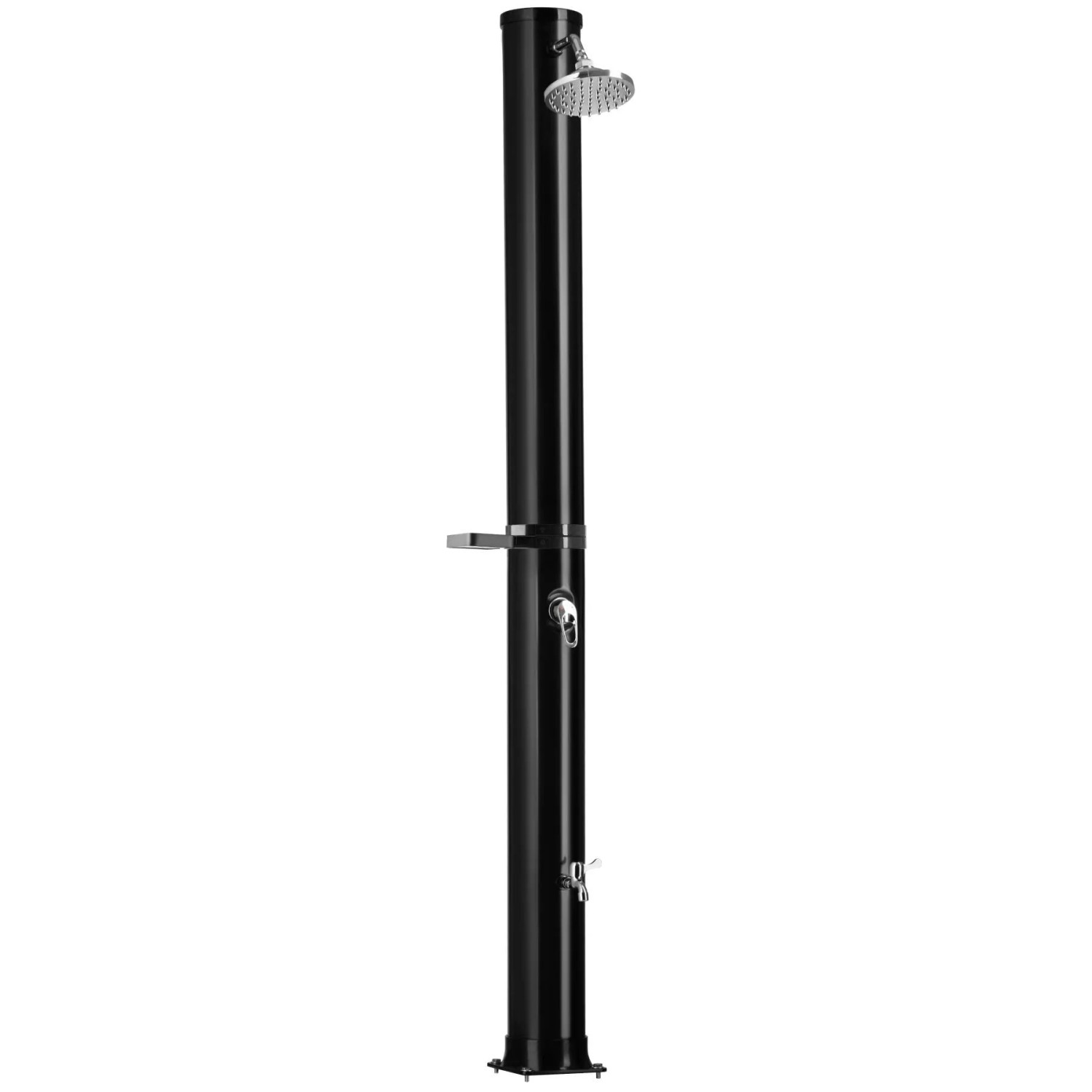 Tectake Solardusche Orinoco 40 Liter Mit Seifenablage Erwärmtes Wasser Bis 60° C Ohne Stromanschluss Mit Hülle Ablage 47 x 19 50 x 222 cm Schwarz