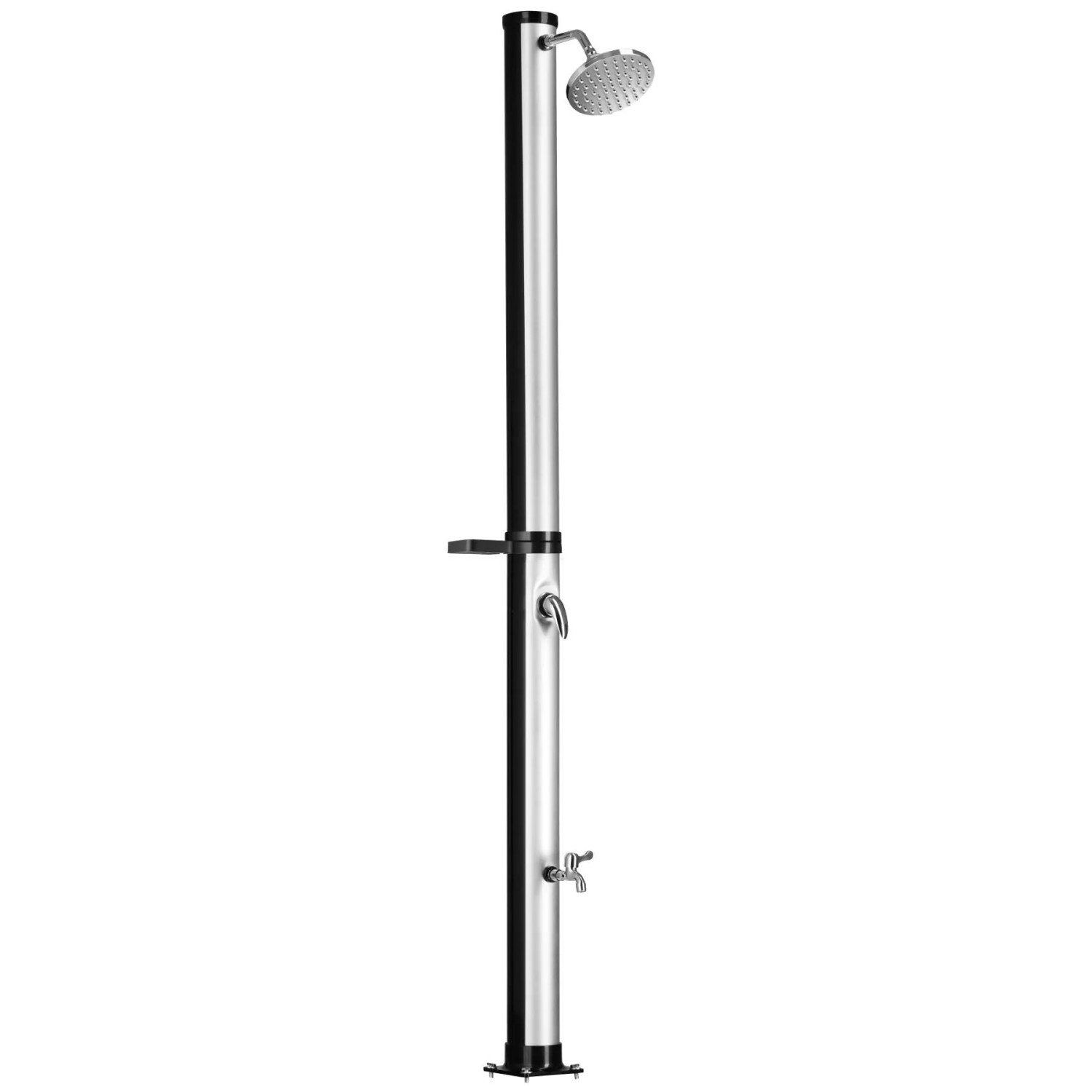 Tectake Solardusche Tinto 20 Liter Mit Seifenablage Erwärmtes Wasser Bis 60° C Ohne Stromanschluss Mit Hülle Ablage 42 50 x 15 50 x 221 cm Schwarz S