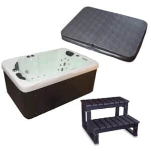 Tronitechnik Whirlpool Levanzo Inkl Heizung Hydromassage Farblicht 190X135Cm 450l Inkl Thermoabdeckung & Treppe