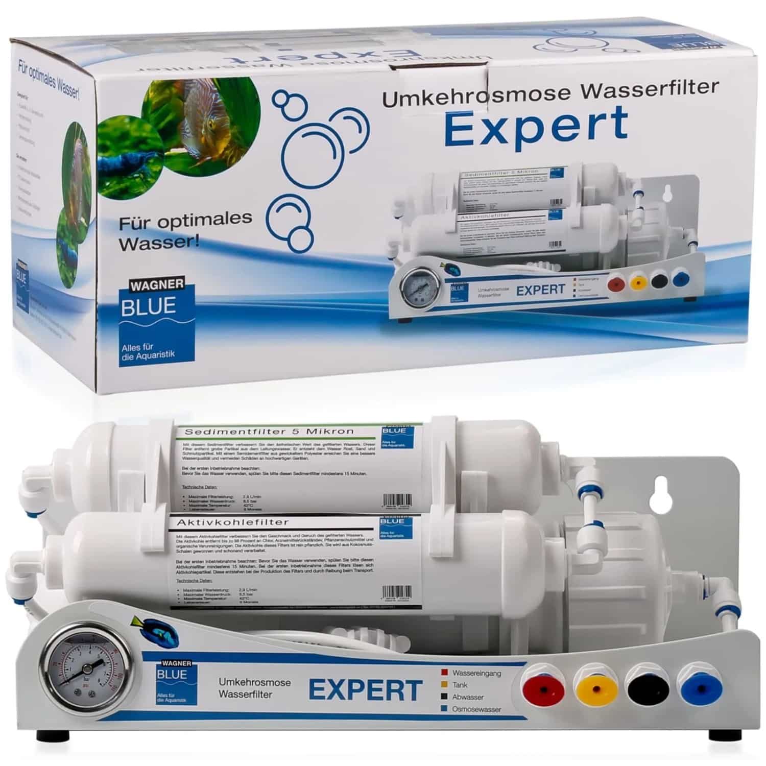 Wagner BLUE Expert Aquaristik Osmoseanlage 50 GPD 190 Liter/Tag 50 GPD 190 Liter/Tag