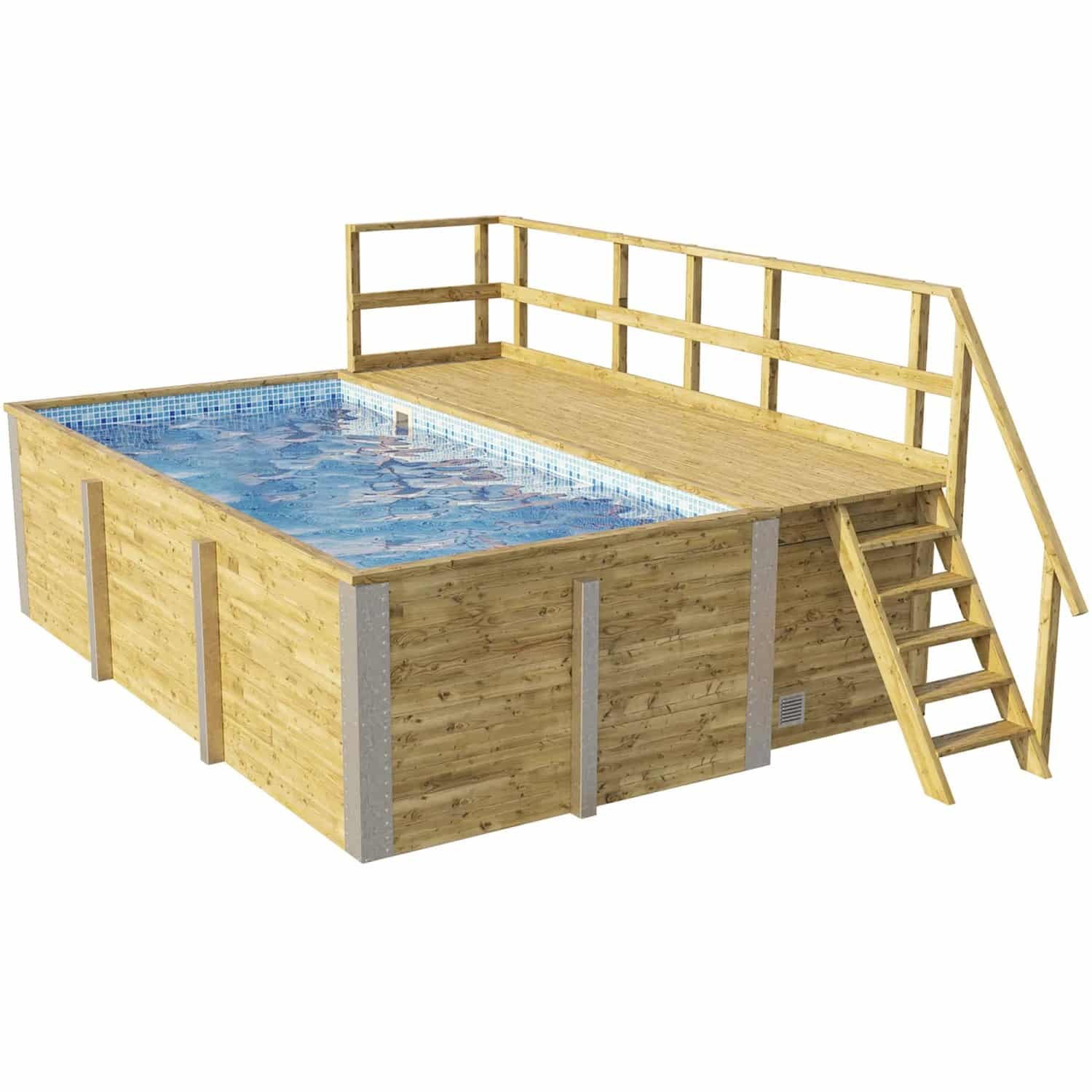 Weka Massivholzpool 595 Gr.1 490 x 309 x 203 cm Blau Mosaik