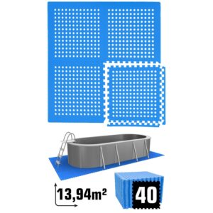 eyepower Poolmatte 62 x 62 cm 40er Set Blau