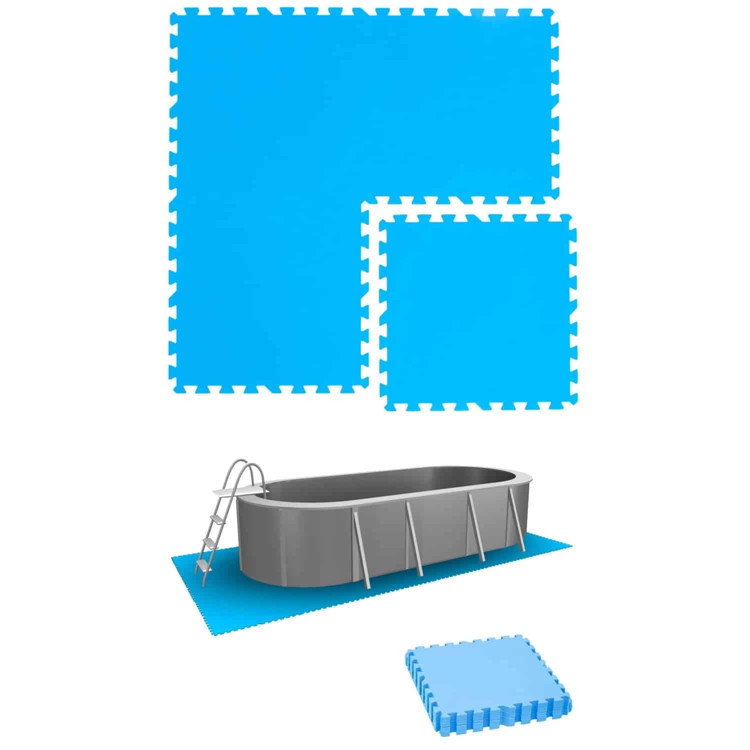 eyepower Poolunterlage 50 x 50 cm 4er Set Blau