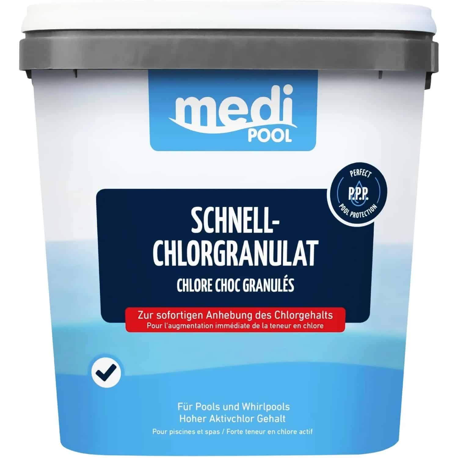 mediPOOL Schnell Chlor Granulat 5 kg Pool Wasserdesinfektion schnelllöslich