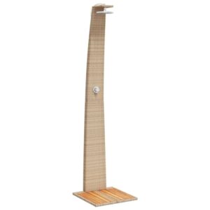 vidaXL Gartendusche Beige 55x60x224 cm Poly Rattan und Akazienholz 368211