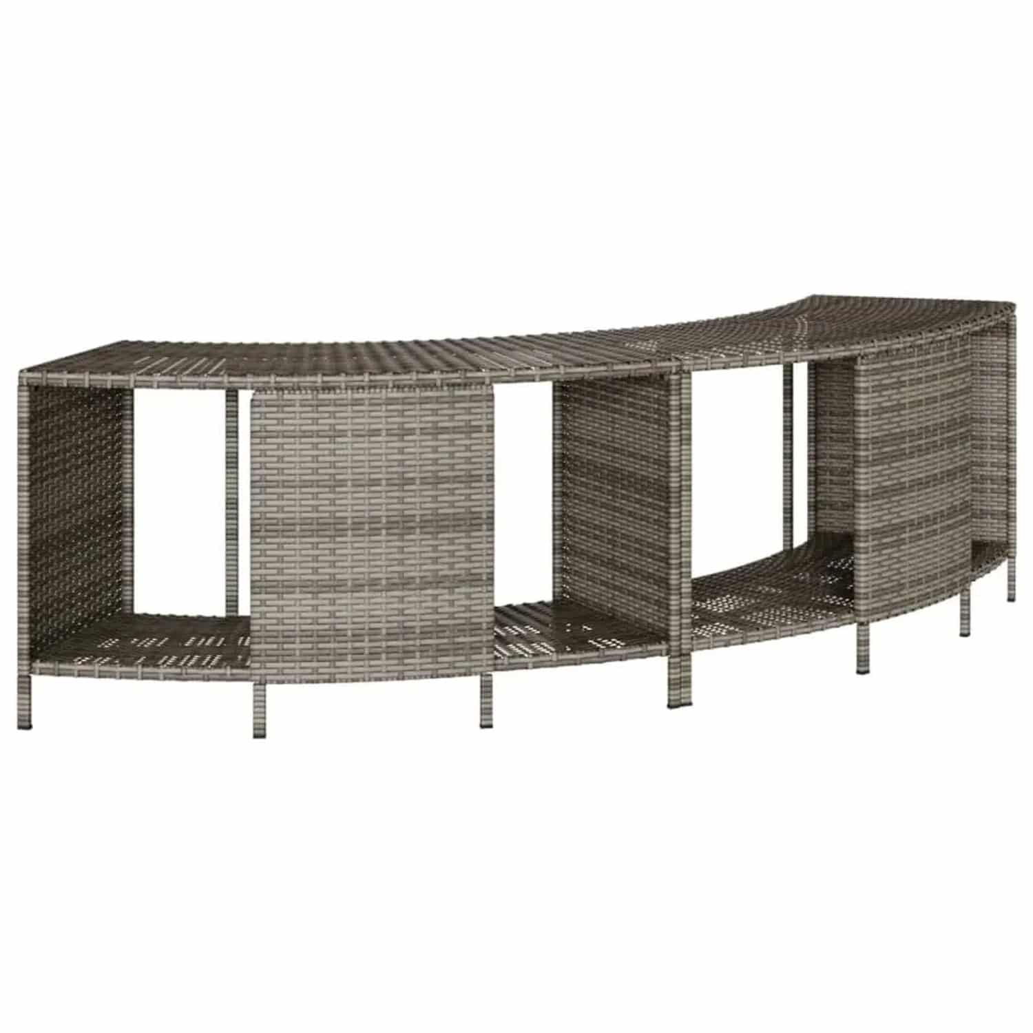 vidaXL Outdoor-Regale für Whirlpool 2 Stk Grau Poly Rattan 365619
