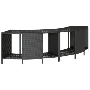 vidaXL Outdoor-Regale für Whirlpool 2 Stk Schwarz Poly Rattan 365620