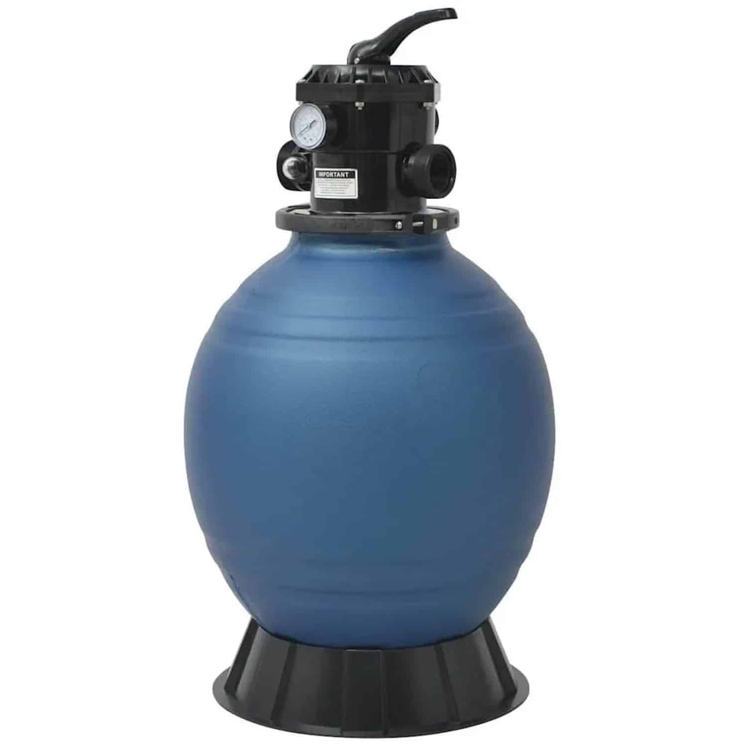 vidaXL Pool-Sandfilter mit 6-Wege-Ventil Filterkessel Blau 460 mm 91169