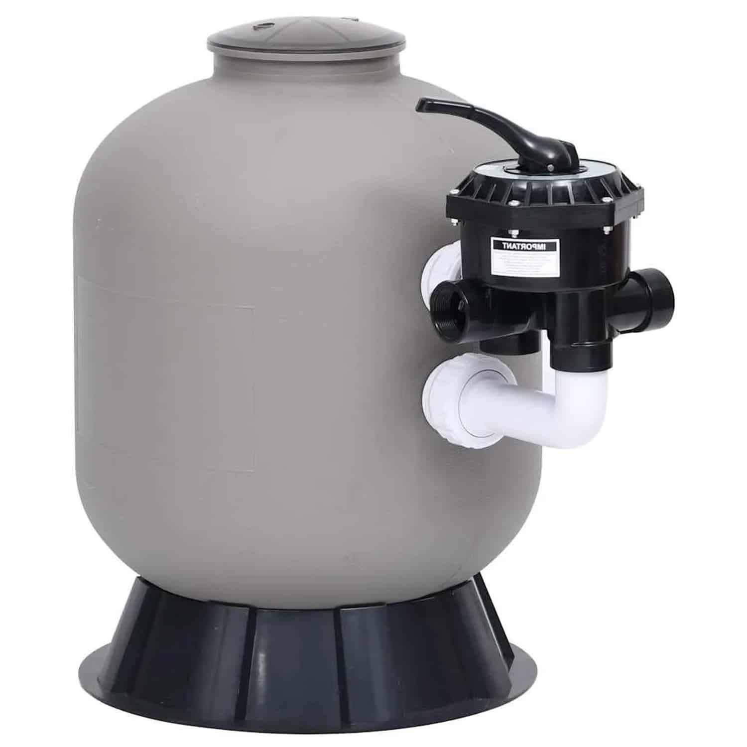 vidaXL Pool-Sandfilter mit seitlich montiertem 6-Wege-Ventil Grau 313990