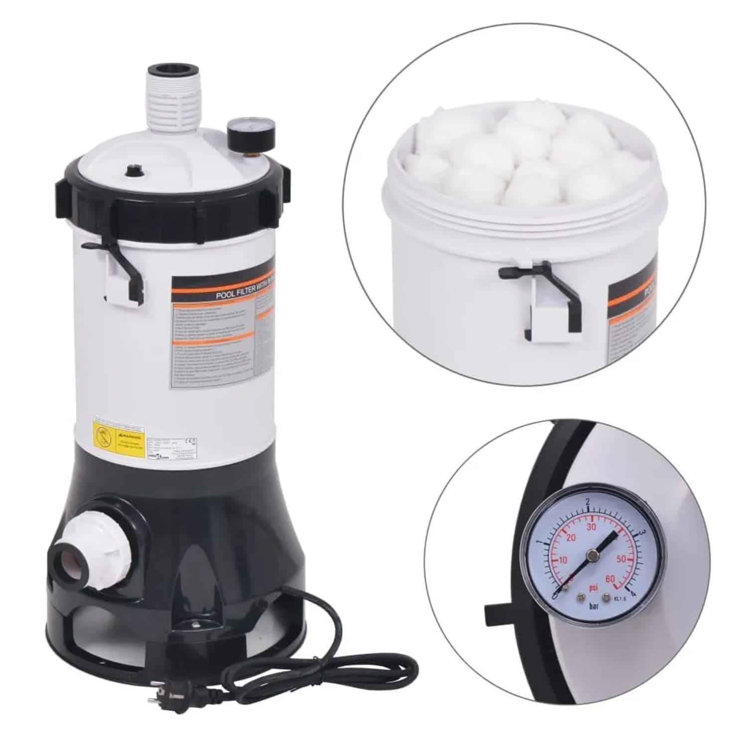vidaXL Poolfilterpumpe 185 W 4