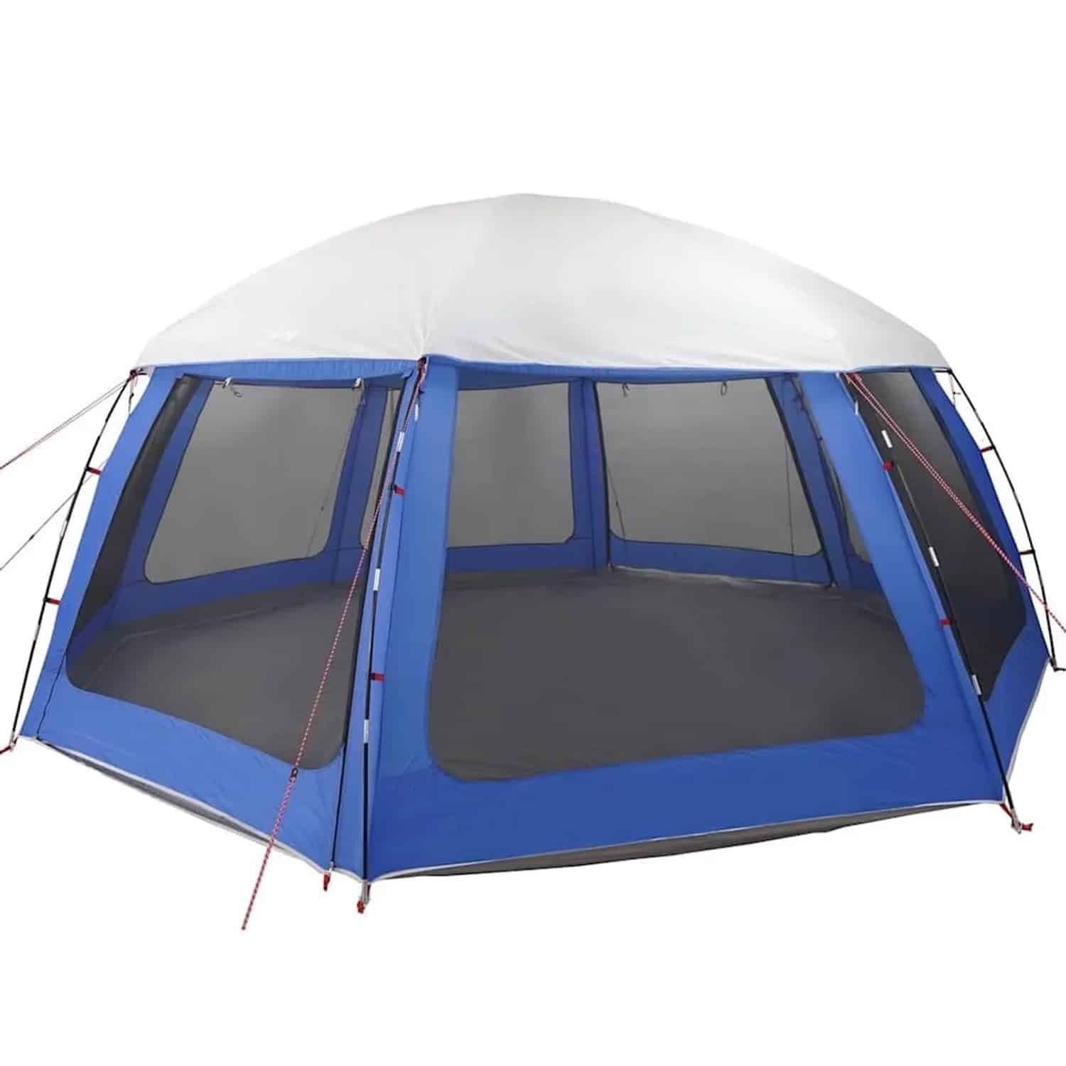 vidaXL Poolzelt mit Abnehmbarem Überzelt Netzwänden Azurblau 612x612cm 4100637