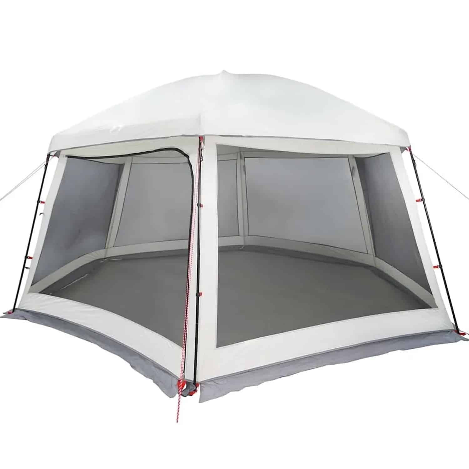 vidaXL Poolzelt mit Abnehmbarem Überzelt Netzwänden Grau 512x458cm 4100627