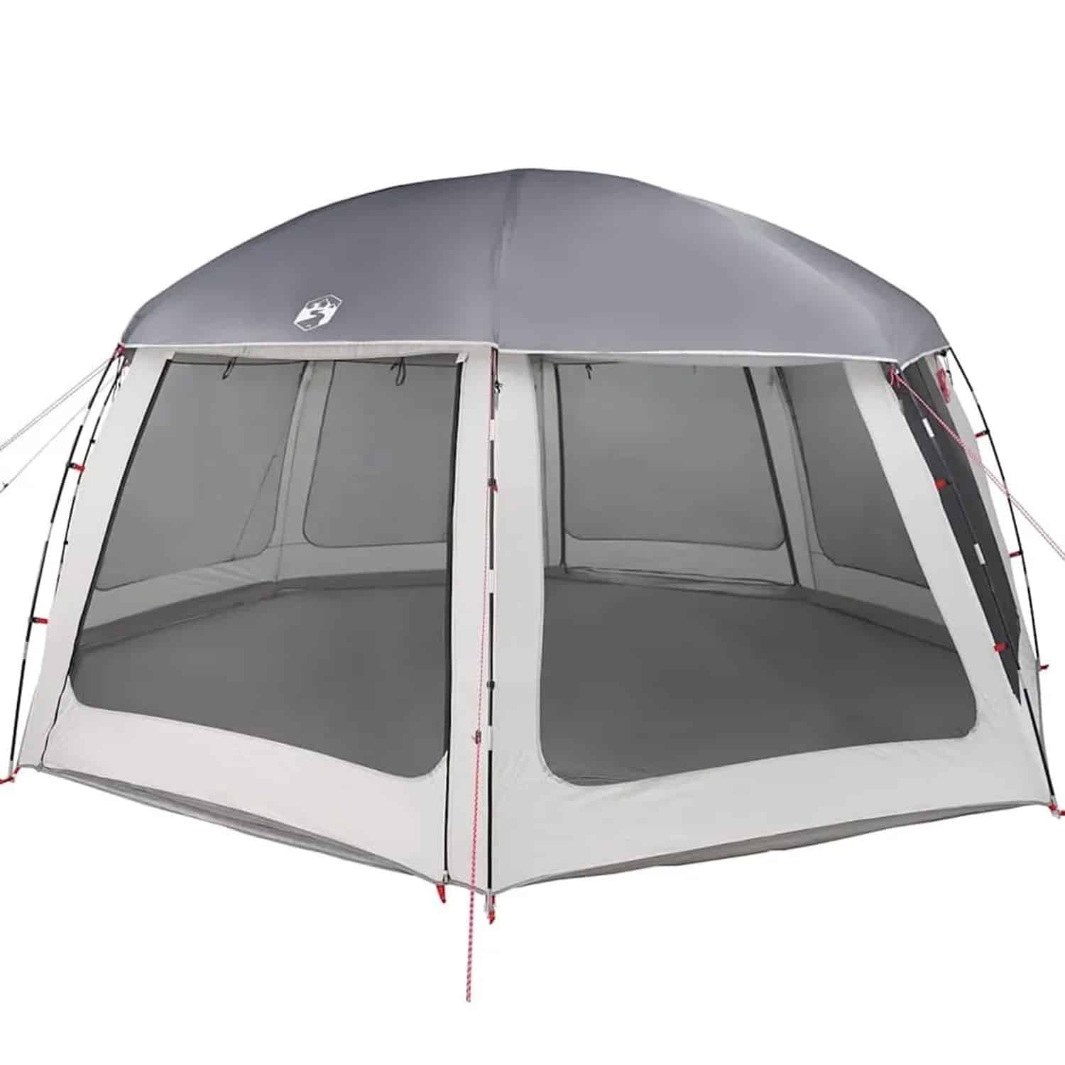 vidaXL Poolzelt mit Abnehmbarem Überzelt Netzwänden Grau 612x612cm 4100639