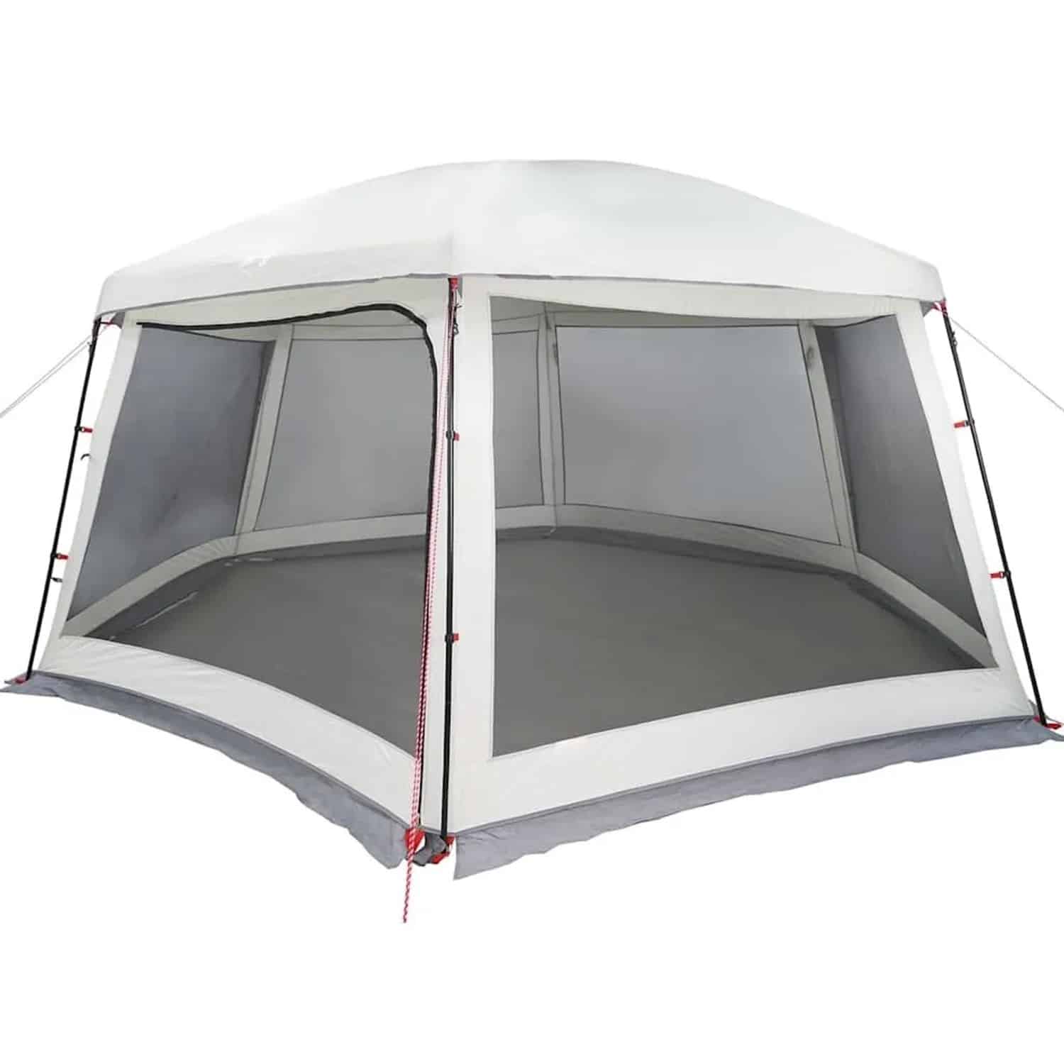 vidaXL Poolzelt mit Abnehmbarem Überzelt Netzwänden Grau 618x532cm 4100630