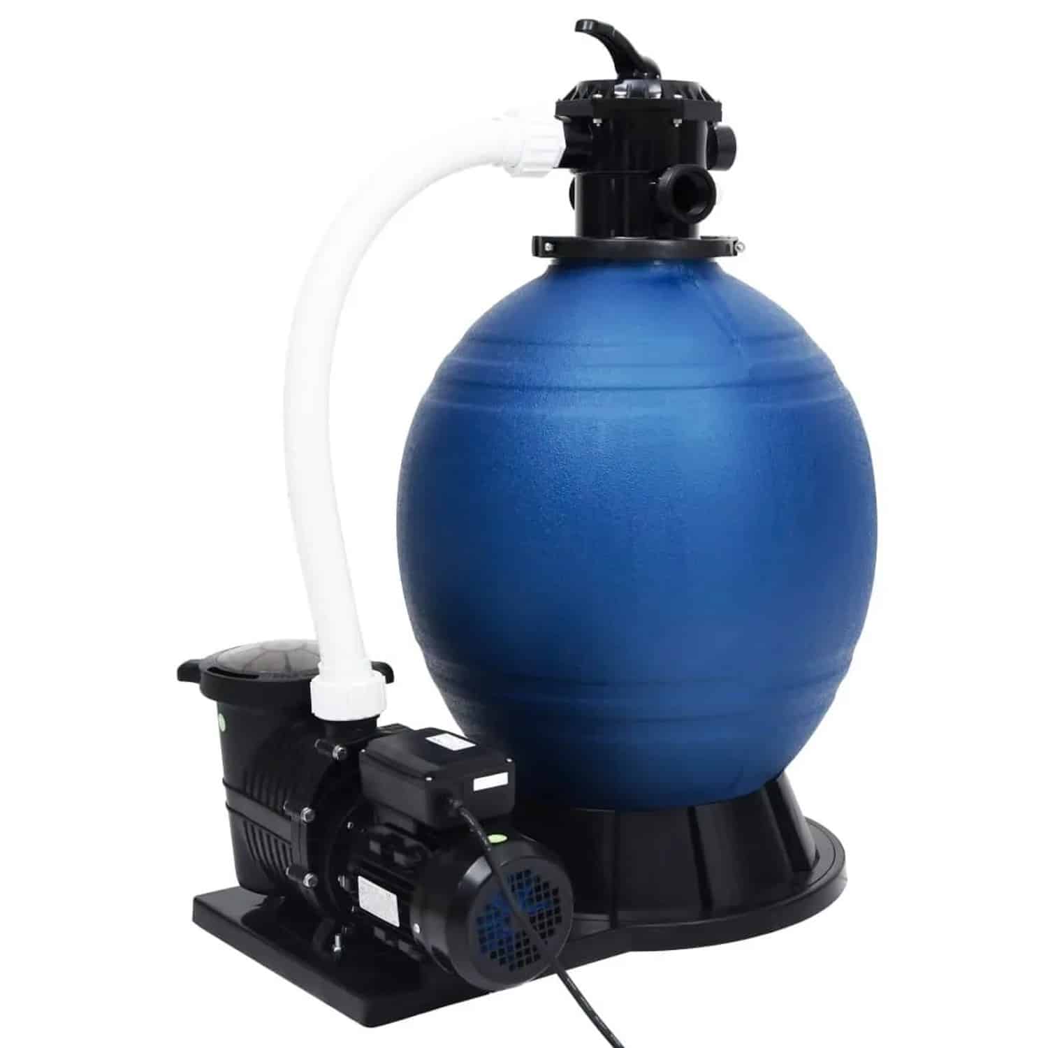 vidaXL Sandfilter mit 7-Wege-Ventil und 1000 W Pumpe Blau Schwarz 313991