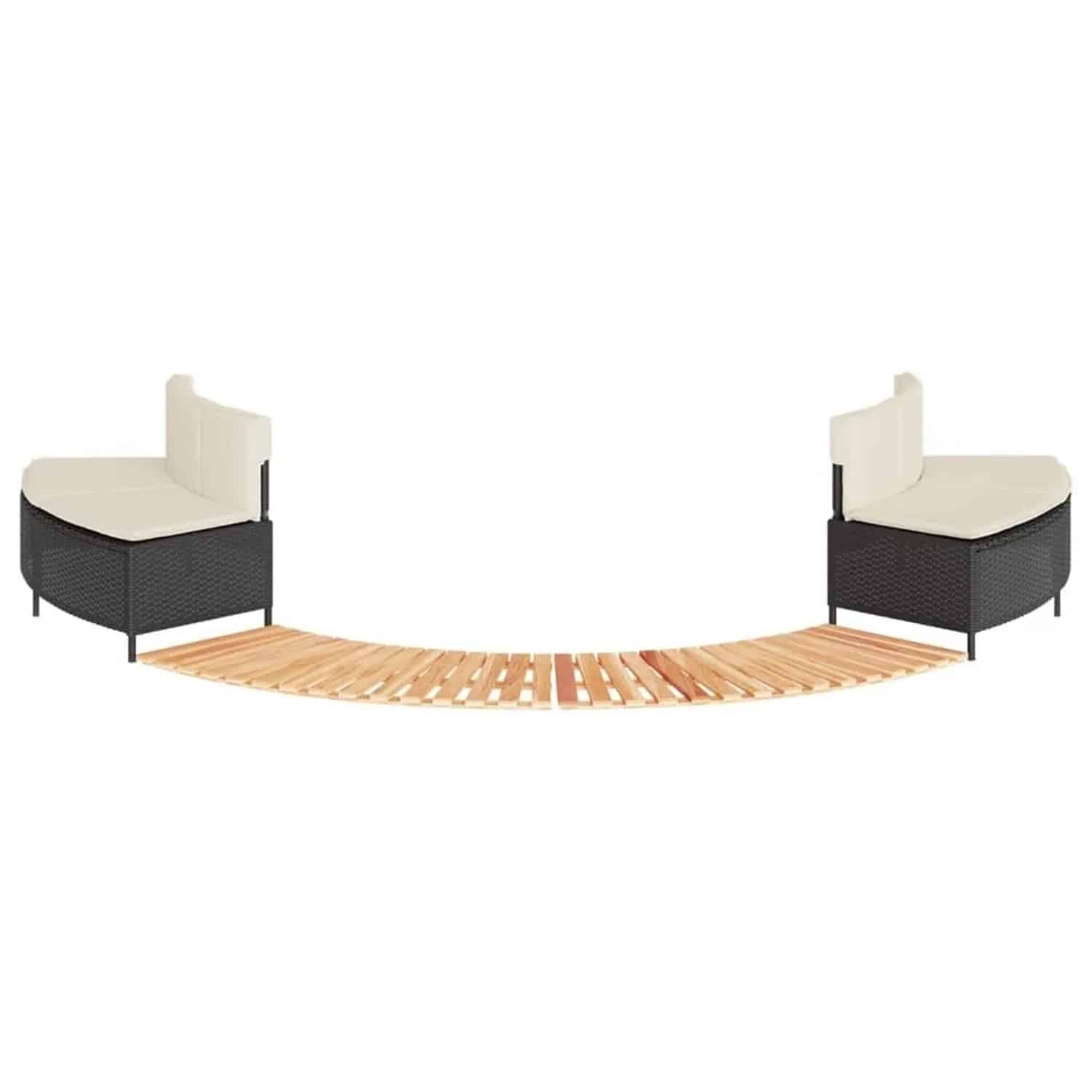 vidaXL Whirlpool-Umrandung Schwarz Poly-Rattan und Massivholz Akazie 3270635
